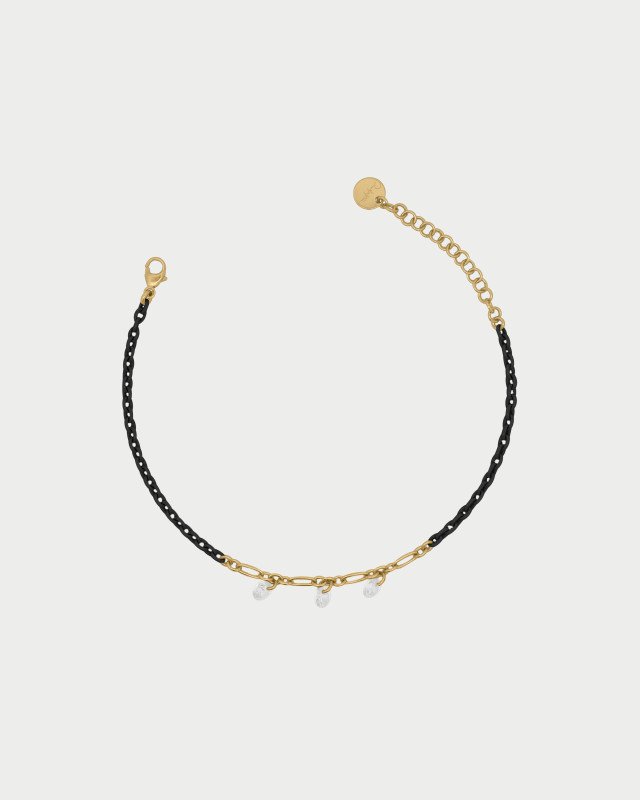 Bracciale catena verniciata e zirconi - br-031 m2 n au